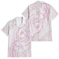 Hawaii Plumeria Lokelani Pikake Lei Family Matching Tank Maxi Dress and Hawaiian Shirt Poni Mama Polynesian Tattoo LT9 Dad's Shirt - Short Sleeve Pink - Polynesian Pride
