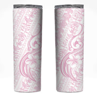 Hawaii Plumeria Lokelani Pikake Lei Skinny Tumbler Poni Mama Polynesian Tattoo LT9 Pink - Polynesian Pride