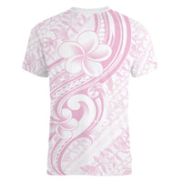 Hawaii Plumeria Lokelani Pikake Lei Women V-Neck T-Shirt Poni Mama Polynesian Tattoo LT9 - Polynesian Pride