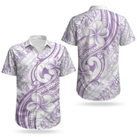 Hawaii Plumeria Lokelani Pikake Lei Couples Matching Short Sleeve Bodycon Dress and Hawaiian Shirt Poni Polynesian Tattoo LT9 - Polynesian Pride