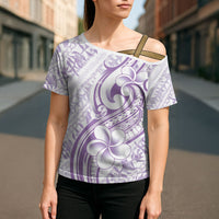 Hawaii Plumeria Lokelani Pikake Lei Cross Shoulder Shirt Poni Polynesian Tattoo
