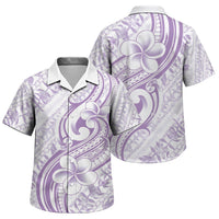 Hawaii Plumeria Lokelani Pikake Lei Family Matching Off The Shoulder Long Sleeve Dress and Hawaiian Shirt Poni Polynesian Tattoo LT9 Son's Shirt Purple - Polynesian Pride