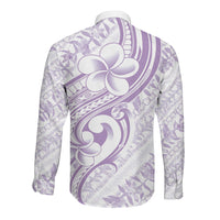 Hawaii Plumeria Lokelani Pikake Lei Long Sleeve Button Shirt Poni Polynesian Tattoo LT9 - Polynesian Pride