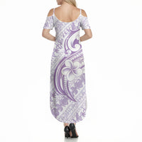 Hawaii Plumeria Lokelani Pikake Lei Summer Maxi Dress Poni Polynesian Tattoo LT9 - Polynesian Pride