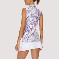 Hawaii Plumeria Lokelani Pikake Lei Women Sleeveless Polo Shirt Poni Polynesian Tattoo LT9 - Polynesian Pride