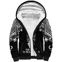 New Zealand Te Reo Maori Sherpa Hoodie Kia Kaha Maori Language Week Black Style LT9 Unisex Black - Polynesian Pride