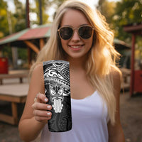 Personalised New Zealand Te Reo Maori Skinny Tumbler Kia Kaha Maori Language Week Black Style LT9 - Polynesian Pride