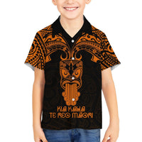 Personalised New Zealand Te Reo Maori Hawaiian Shirt Kia Kaha Maori Language Week Gold Style LT9 - Polynesian Pride