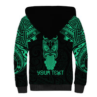 Personalised New Zealand Te Reo Maori Sherpa Hoodie Kia Kaha Maori Language Week Green Style LT9 - Polynesian Pride