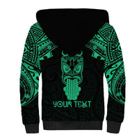 Personalised New Zealand Te Reo Maori Sherpa Hoodie Kia Kaha Maori Language Week Green Style LT9 - Polynesian Pride