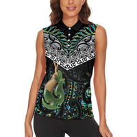 Personalised Maori Manaia Women Sleeveless Polo Shirt New Zealand Tribal Hei Matau Papua Shell LT9 - Polynesian Pride
