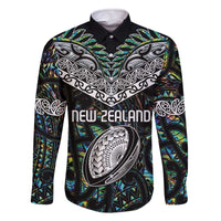 Custom New Zealand Family Matching Off Shoulder Short Dress and Hawaiian Shirt Maori Rugby Tattoo Papua Shell