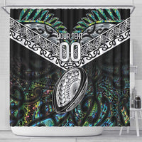 Custom New Zealand Shower Curtain Maori Rugby Tattoo Papua Shell