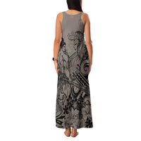 Beauty and The Warrior Polynesian Valentine Family Matching Tank Maxi Dress and Hawaiian Shirt Hibiscus FLowers Brown Style LT9 - Polynesian Pride
