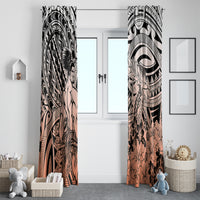 Beauty and The Warrior Polynesian Valentine Window Curtain Hibiscus FLowers Orange Style LT9 - Polynesian Pride