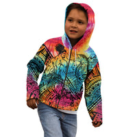 Beauty and The Warrior Polynesian Valentine Kid Hoodie Hibiscus FLowers Rainbow Style LT9 - Polynesian Pride
