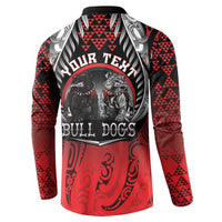 Aotearoa Bulldog Personalised Button Sweatshirt Maori Kowhaiwhai Motif