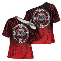 Aotearoa Bulldog Cross Shoulder Shirt New Zealand Kowhaiwhai Tribal - Polynesian Pride
