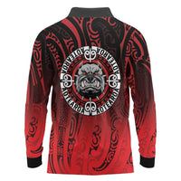 Aotearoa Bulldog Long Sleeve Polo Shirt New Zealand Kowhaiwhai Tribal