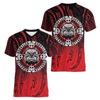 Aotearoa Bulldog Women V-Neck T-Shirt New Zealand Kowhaiwhai Tribal