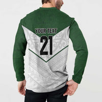 Custom New Zealand Maori Niho Taniwha Button Sweatshirt