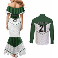 Custom New Zealand Maori Niho Taniwha Couples Matching Mermaid Dress and Long Sleeve Button Shirt