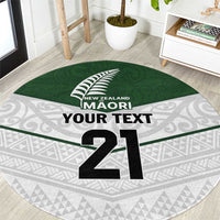Custom New Zealand Maori Niho Taniwha Round Carpet