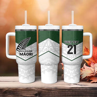 Custom New Zealand Maori Niho Taniwha Tumbler With Handle