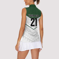 Custom New Zealand Maori Niho Taniwha Women Sleeveless Polo Shirt