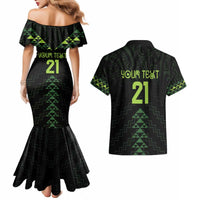 Custom New Zealand Maori Koru Koiri Motif Couples Matching Mermaid Dress and Hawaiian Shirt
