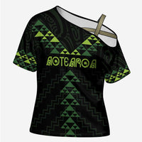 Custom New Zealand Maori Koru Koiri Motif Cross Shoulder Shirt - Polynesian Pride