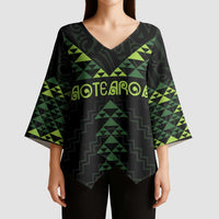 Custom New Zealand Maori Koru Koiri Motif Kimono Sleeve Blouse - Polynesian Pride