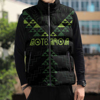 Custom New Zealand Maori Koru Koiri Motif Sleeveless Puffer Jacket - Polynesian Pride