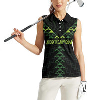 Custom New Zealand Maori Koru Koiri Motif Women Sleeveless Polo Shirt