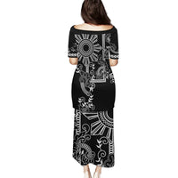 Filipino Sun Tribal Tattoo Puletasi Philippines Inspired Barong Simple Black LT9 - Polynesian Pride