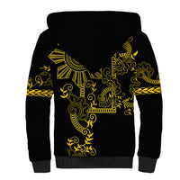 Filipino Sun Tribal Tattoo Sherpa Hoodie Philippines Inspired Barong Simple Gold