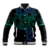 Filipino Sun Tribal Tattoo Baseball Jacket Philippines Inspired Barong Blue Art