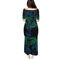 Filipino Sun Tribal Tattoo Puletasi Philippines Inspired Barong Blue Art LT9 - Polynesian Pride