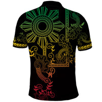 Filipino Sun Tribal Tattoo Polo Shirt Philippines Inspired Barong Reggae Art