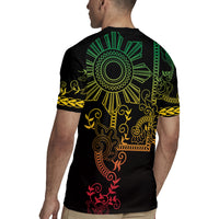 Filipino Sun Tribal Tattoo Rugby Jersey Philippines Inspired Barong Reggae Art