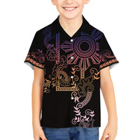 Filipino Sun Tribal Tattoo Hawaiian Shirt Philippines Inspired Barong Pink Art