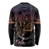 Filipino Sun Tribal Tattoo Long Sleeve Shirt Philippines Inspired Barong Pink Art