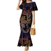 Filipino Sun Tribal Tattoo Mermaid Dress Philippines Inspired Barong Pink Art LT9 Women Pink - Polynesian Pride