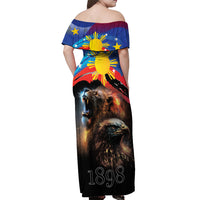 Philippines Lion and Eagle 1898 Off Shoulder Maxi Dress Pilipinas Maligayang Araw ng Kalayaan