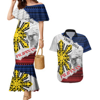 Philippines 126th Independence Day Couples Matching Mermaid Dress and Hawaiian Shirt Pilipinas Hunyo 12 Maligayang Araw ng Kalayaan LT9 White - Polynesian Pride