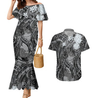 Pacific Beauty Girl Couples Matching Mermaid Dress and Hawaiian Shirt Black Polyneisan Tribal Vintage Motif LT9 Black - Polynesian Pride