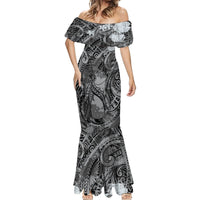 Pacific Beauty Girl Mermaid Dress Black Polyneisan Tribal Vintage Motif LT9 - Polynesian Pride