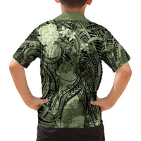 Pacific Beauty Girl Hawaiian Shirt Green Polyneisan Tribal Vintage Motif LT9 - Polynesian Pride