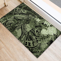 Pacific Beauty Girl Rubber Doormat Green Polyneisan Tribal Vintage Motif LT9 - Polynesian Pride