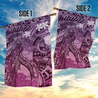 Pacific Beauty Girl Garden Flag Pink Polyneisan Tribal Vintage Motif